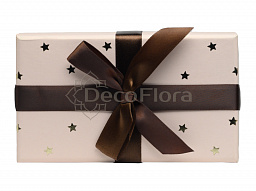 Коробка перламутр Звезды 15,5х9х5,8см шоколадный бант